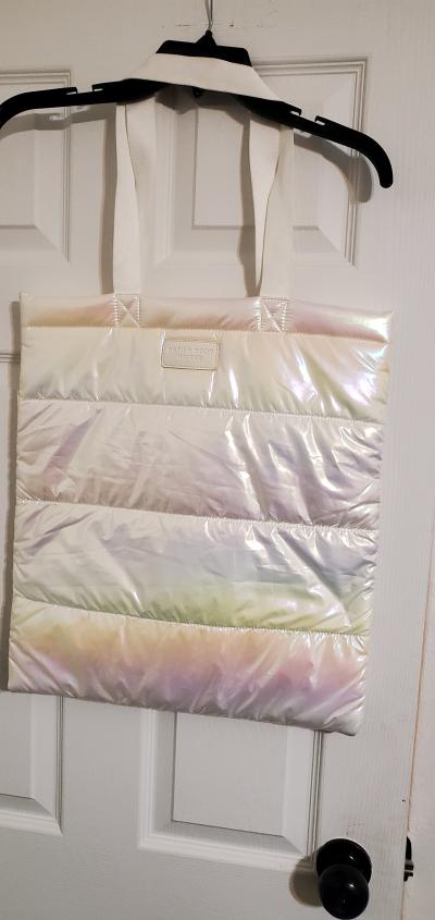 Bath  Body Works Iridescent Puffer Tote Bag