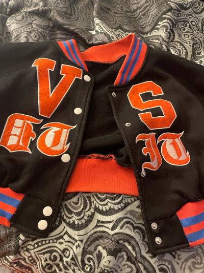 Virginia State University black and orange varsity jack - Thumbnail 2