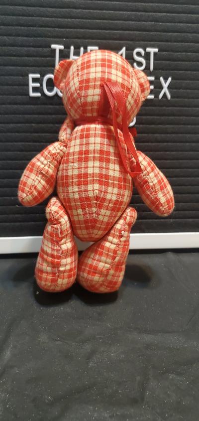 red and white checkered teddy bear - Thumbnail 2