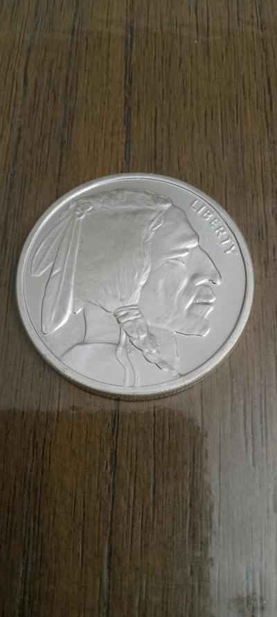 1 Troy Oz Silver Buffalo Indian Head Round - Thumbnail 3
