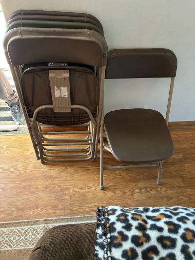 brown folding chairs
