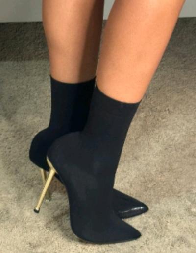 Fashion Nova Black Pointed Toe Heels Size 65 no box - Thumbnail 7