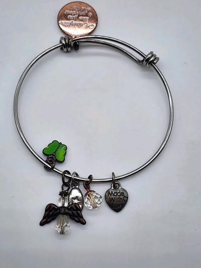 adjustable bangle bracelet with charms for daughter