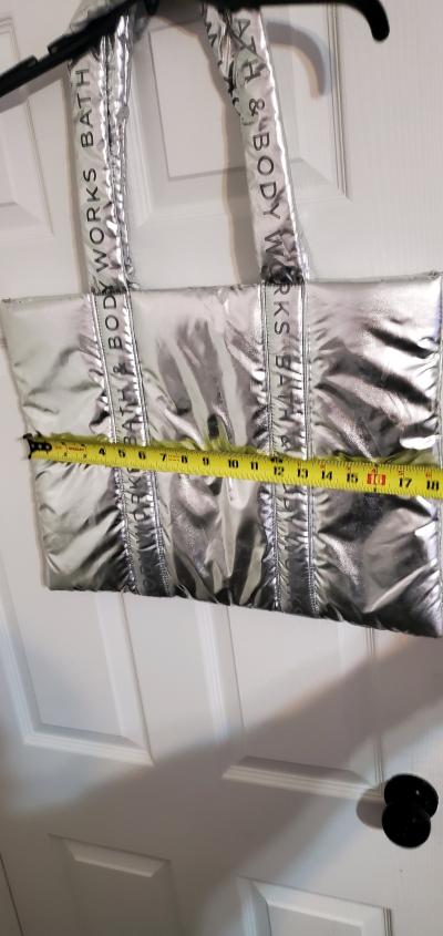 Bath  Body Works Silver Puffer Tote Bag - Thumbnail 5