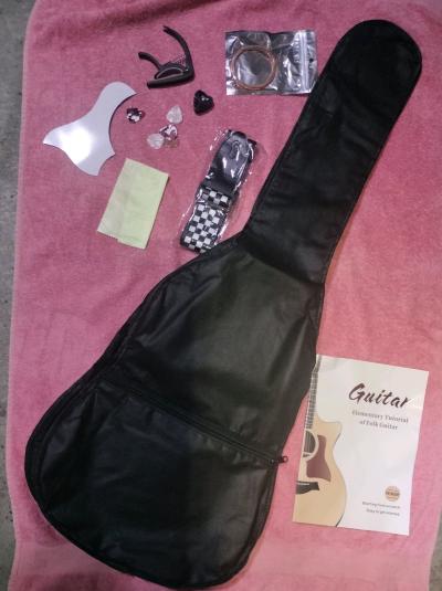 pink guitar and accessories - Thumbnail 2