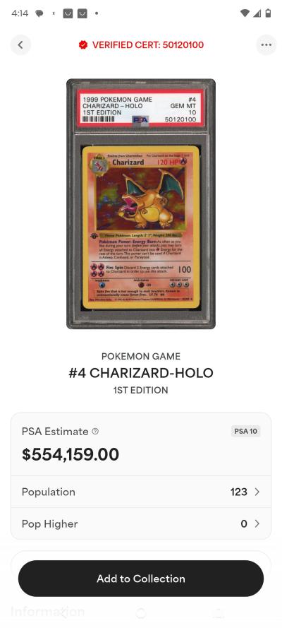 selling first edition 1999 Charizard PSA graded gem mint 10 - Thumbnail 3