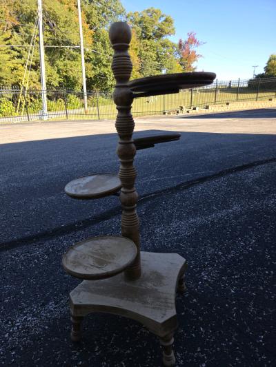 vintage 4 teir solid wood plant stand - Thumbnail 7