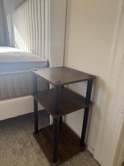 Queen Bed Frame with Headboard, Mattress & Two Nightstands - Thumbnail 3