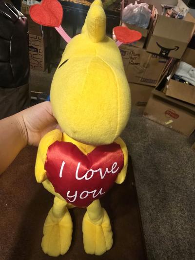 Peanuts Woodstock I Love You Heart Plush  Snoopy Friend Plus