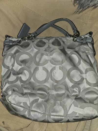 Coach Silver Gray Signature Jacquard Shoulder Bag - Thumbnail 2
