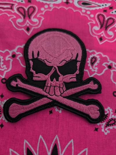 Iron Pink Skull Bone Patch