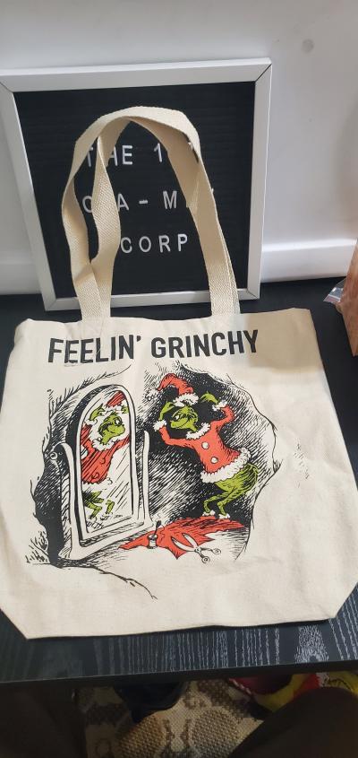 The Grinch Feelin Grinchy Canvas Tote Bag