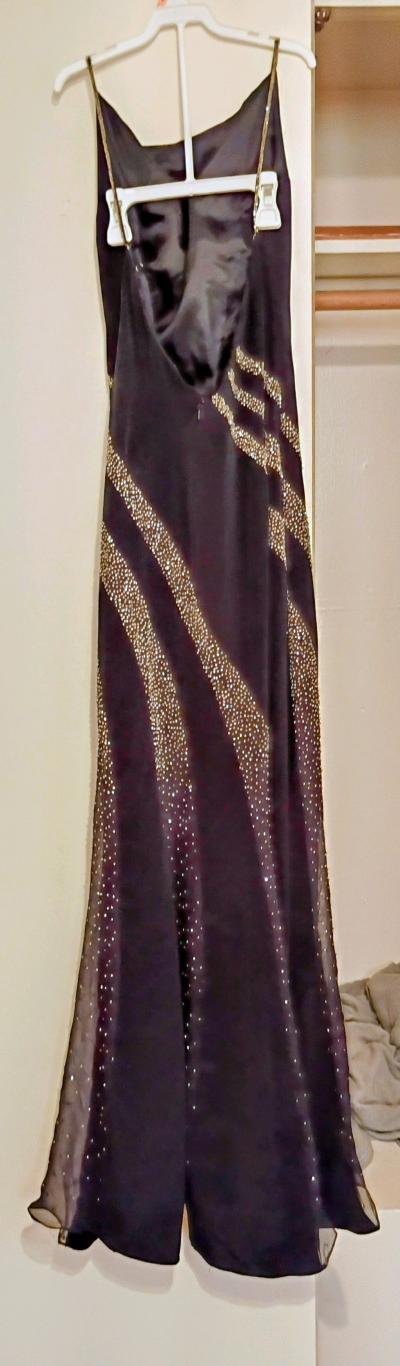 Vintage Y2K Tiffany Designs 100 Silk Rhinestone Gown sz 4 - Thumbnail 4