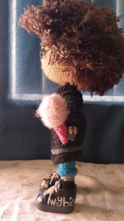 Handmade Crochet Wybie Doll from Coraline - Thumbnail 3