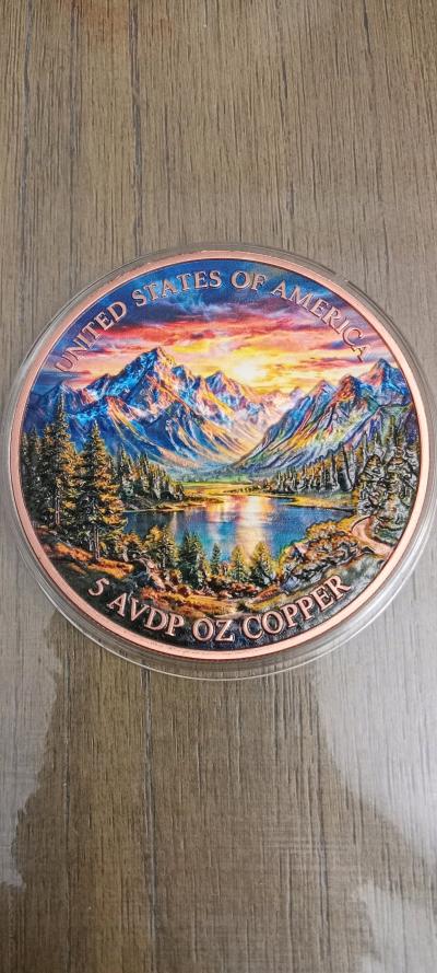 5 Oz AVDP Copper Round Eagle USA - Thumbnail 3