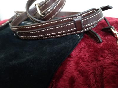 Dooney Bourke Black Suede Leather crossbody bag Red Interior - Thumbnail 8