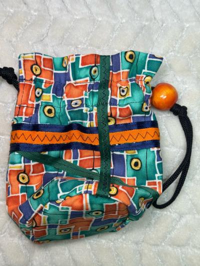 colorblock drawstring pouch bag - Thumbnail 6