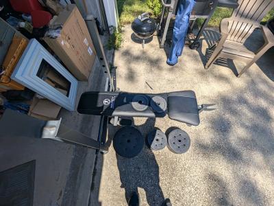 marcy weight bench with 100 lbs of weights - Thumbnail 6