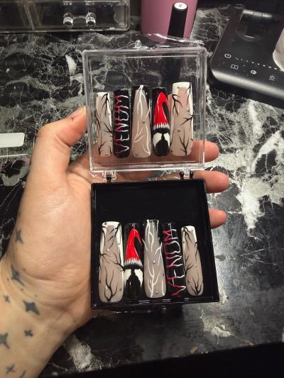 custom hand painted press on nails - Thumbnail 11