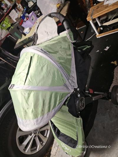Lime green baby CIty Mini Stroller with add on organizer - Thumbnail 4