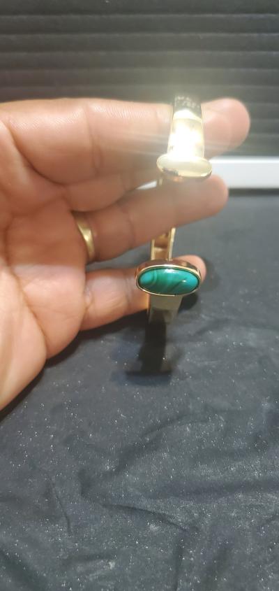Jessica Simpson Womens Cuff Bracelet with Green Stone - Thumbnail 3