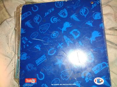 football cards with NFL binder