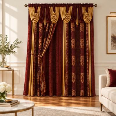 curtains red and gold
