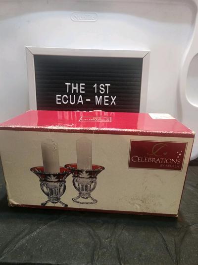 Mikasa Celebrations Corinth Ruby cuttoclear crystal candle h