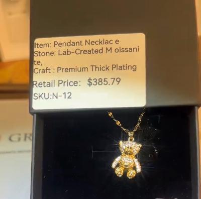 Lab Made Moissanite Diamond Pendant With Chain