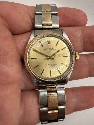 VINTAGE Rolex Oyster Perpetual 1005 14K Gold Steel Two Tone