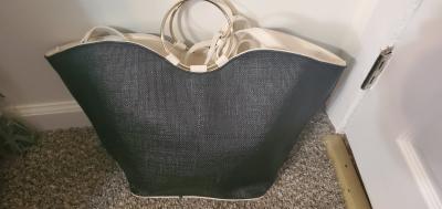 Malibu Skye Black and White Tote Bag - Thumbnail 2