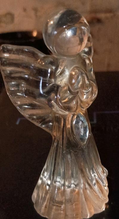 Small Plastic Clear Angel Statue - Thumbnail 2