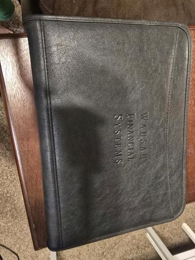 Leather Portfolio Professional Business Padfolio with Zipper