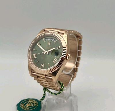 DayDate Rose Gold 40mm Olive green with box and papers - Thumbnail 3