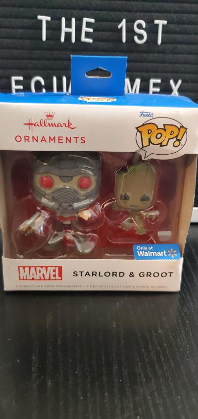 Hallmark Funko Pop Marvel Starlord  Groot Ornaments