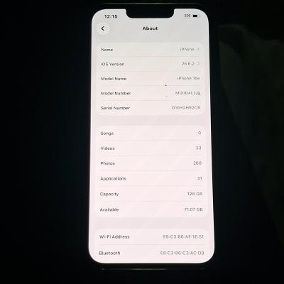 Apple IPhone 16e 128gb black New used for 3 days - Thumbnail 5
