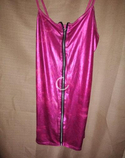 A Sexy Womens Pink Zippered Lingerie Outfit - Thumbnail 2