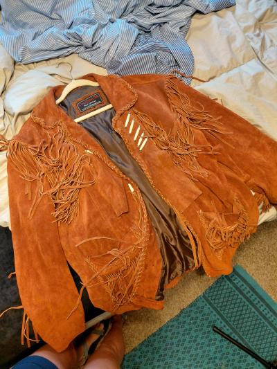 Beautiful 2 X Large Fringe Leather Jacket