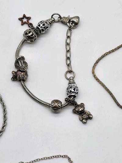mixed lot of silver Tone bracelets 9pc - Thumbnail 2
