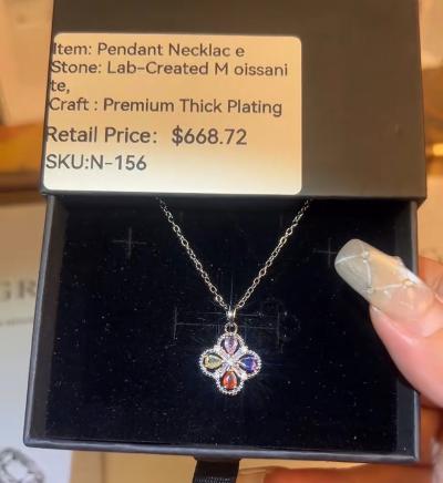 Lab Made Moissanite Diamond Pendant And  Chain