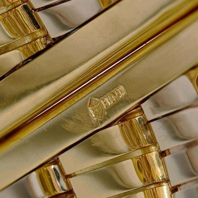 Bulgari Coin Tubogas Bangle in TwoTone 18K Gold  Signed Esta