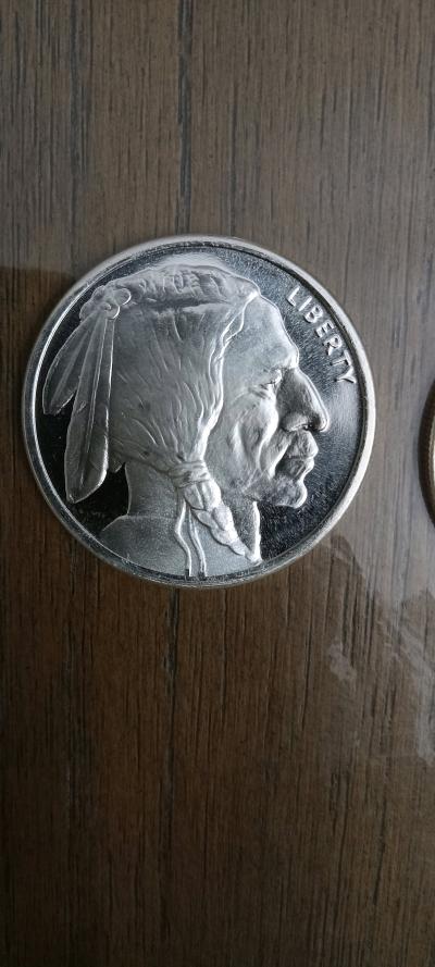 1 Troy Oz Silver Buffalo Indian Head Round - Thumbnail 2
