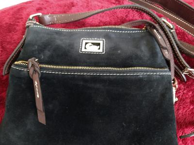 Dooney Bourke Black Suede Leather crossbody bag Red Interior - Thumbnail 5