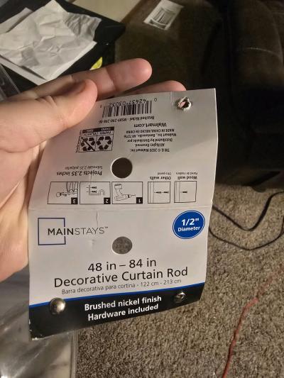 Brand New Mainstays Curtain Rods Set of 5 4884 Brushed Nicke - Thumbnail 3