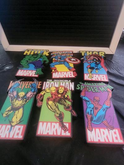 Marvel character tabletopwall wood plaques or large magnets
