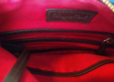 Dooney Bourke Black Suede Leather crossbody bag Red Interior - Thumbnail 4