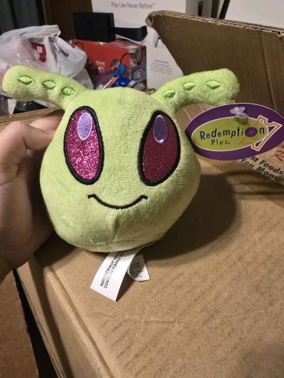 New 5 Green Alien Head Plush Doll  Redemption Plus