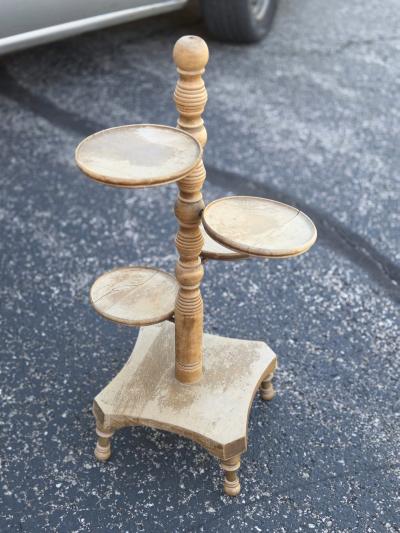 vintage 4 teir solid wood plant stand - Thumbnail 2