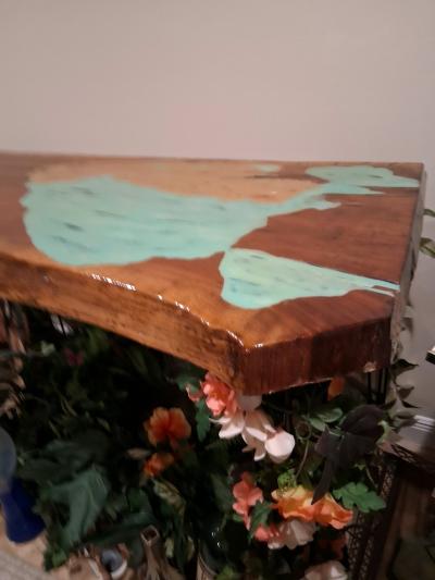 Hand Made Wooden Resin Table