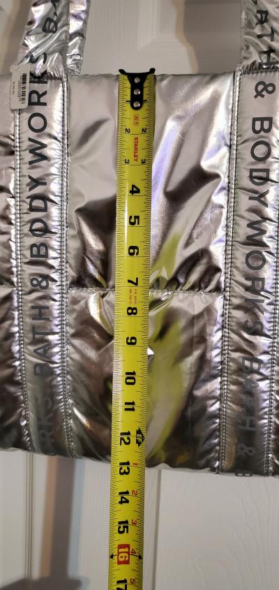 Bath  Body Works Silver Puffer Tote Bag - Thumbnail 4